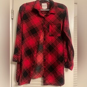 New York laundry size medium long sleeve light plaid button down